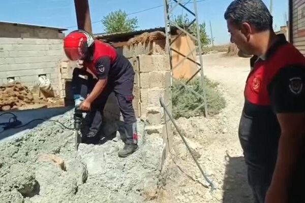 Şanliurfa’da çimento altına sıkışmış 2 kedi kurtarıldı